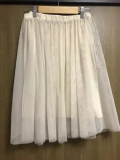 イング INGNI ペチコート付き ウエストゴム チュールスカート ホワイト 白