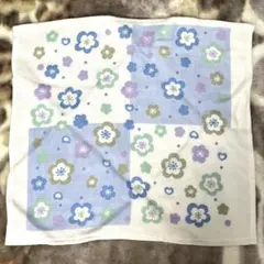 さいか　ガーゼハンカチタオル　梅ちりめん　ブルー