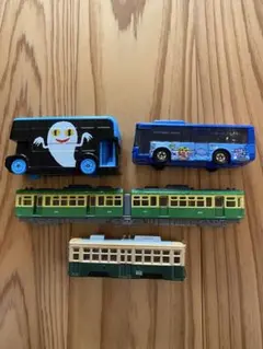 ミニカーセット4台　バスと路面電車　トミカ