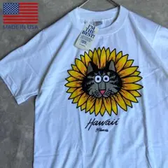未使用 タグ付 90's クリバンキャット アメリカ製 猫 ヴィンテージ 白 S