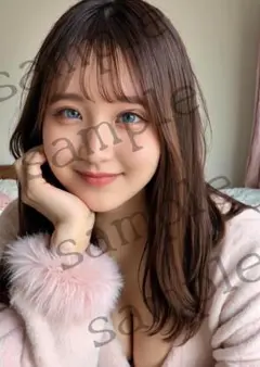 O-086 癒し系AI美少女・淡いピンクルームウェアのアップ　高画質プリント