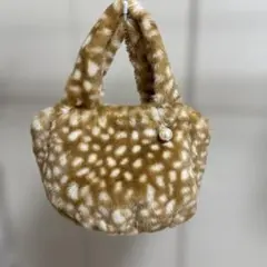 ゆ*様 ファー トートバッグ　パールチャーム付き♪のサムネイル