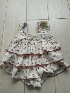 100cm いちご柄フリル付きワンピース水着