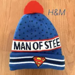 ポンポン付きニット帽　H&M スーパーマン　8-12Y