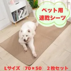Lベージュ2枚 洗える ペットマット ペットシーツ トイレシート 防水 犬