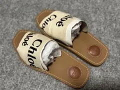 Chloé ホワイト Woody フラットミュール 37