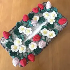 ハンドメイド☆ボックスティッシュカバー☆ティッシュケース☆編み