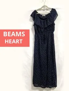未使用　BEAMS HEART オフショルダー可　オールインワン　ドット柄