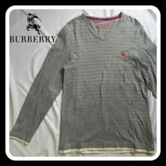 【バーバリー】BURBERRY ブラックレーベル 長袖 ロンT M 刺繍 美品のサムネイル