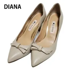 【未使用級】DIANA　ダイアナ　リボン　パンプス　ピンクベージュ　21.5cmのサムネイル