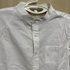 HK WORKSLONDクアドロ バンドカラーシャツ 八袖シャツ