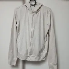 UNIQLO ユニクロ パーカー ジップアップ アイボリー 薄手 M