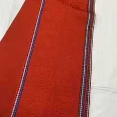 Y7095 半巾帯　正絹　着物　浴衣　袴 赤