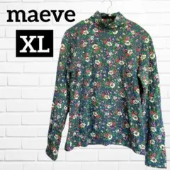 maeve 【XL】ハイネック 花柄 長袖 ブルー 総柄 おしゃれ インナー使い