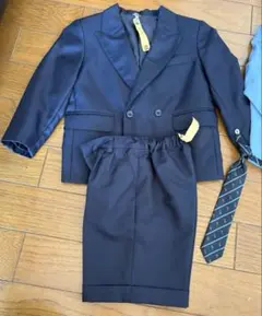キッズ ネイビー スーツ 水色 シャツ セット