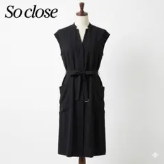 so close ノースリーブワンピース M ブラック ベルト付