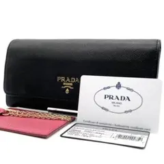 美品✨プラダ 長財布 サフィアーノレザー ブラック 1MH132 ギャランティ付