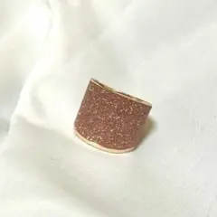 ピンクゴールド グリッターリング　アンティーク　ヴィンテージ　ラメ　ピンク
