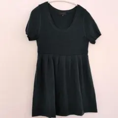UNTITLED 半袖ニットチュニック ダークグリーン サイズ2