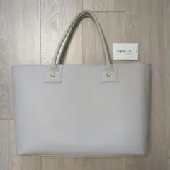 アニエスベー agnes b. レザー トートバッグ グレージュ