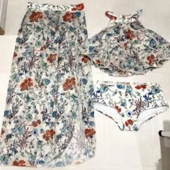 ビキニ ❤︎ ハイネック　水着　花柄　ワンピース　スカート　セット　体型カバー