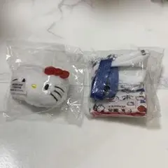 サンリオ　ハローキティ　ぬいぐるみチャーム　レトロレッスンバッグミニキーホルダー