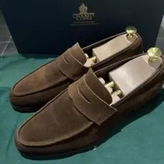 ８Ｅ　CROCKETT & JONES スエード　ダークブラウンローファー