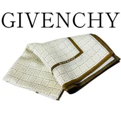 【極美品】GIVENCHY ハンカチ 総ロゴ ベージュ×ブラウン シンプル
