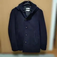 THE SHOP TK フード付きチェスターコート ネイビー Mのサムネイル