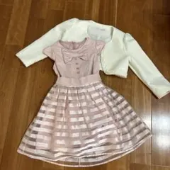 ピンク フォーマルワンピースとカーディガンセット　anyFAM110