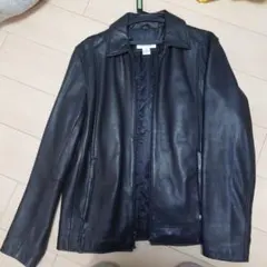 Calvin Klein 黒 レザー シングルライダースジャケット