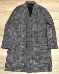 COS ウールカシミヤ混 チェック柄 ロングコートのサムネイル
