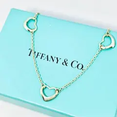 希少✨美品✨ティファニー ネックレス オープンハート 3P 純正チェーン 