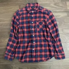 アーバンリサーチ　ネルシャツ　赤　紺　メンズ　日本製　長袖シャツ　チェック柄