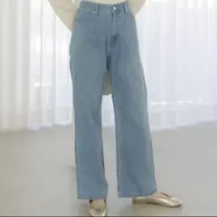 flower グラッドバギーパンツ ブルーのサムネイル