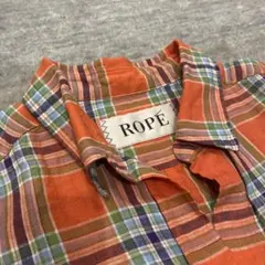 ROPE オレンジ系 チェック柄 長袖シャツのサムネイル