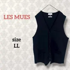 レミュー【LL】ニットジレ Vネック 無地 ビジネス フォーマル カジュアル
