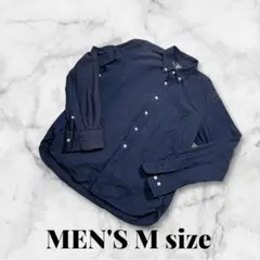 無印良品　メンズ 長袖シャツ ネイビー Mサイズ