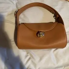 CAPRINE ブラウンレザーハンドバッグ