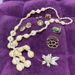 ブローチ　ネックレス等アクセサリー8点　七宝焼　アンティーク　ヴィンテージ