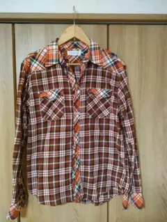 トミーヒルフィガー　シャツ　オレンジチェック　M