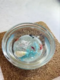 （金魚※貝殻※サンゴ※真珠）レジンアート※オブジェ※置物※金魚鉢