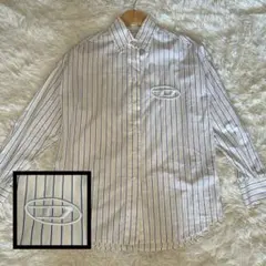 高橋文哉着用　ディーゼル　Dロゴ　ストライプ　シャツ　イエロー　コットン