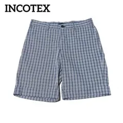 INCOTEX SLOWEAR チェック ショートパンツ 44 ブルーのサムネイル