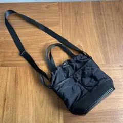 ブラックショルダーバッグ　2way 外ポケット4 仕分け