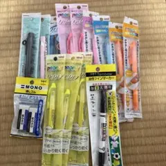 文房具 まとめ売り 蛍光ペン 消しゴム マーカー 14点セットのサムネイル