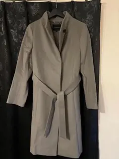 UNTITLED ノーカラーコート ラップコート グレーサイズ2 M 極美品