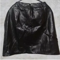 SHEIN【S】スカート 台形ミニ丈 無地 黒 ポリエステルポリウレタン デート