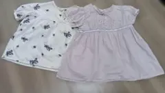 Bonpoint花柄と無地のチュニック 2枚セット