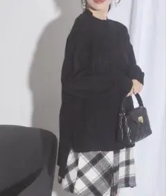 tocco closet 【ZOZO限定】完売品 ルーズケーブルニット ブラック